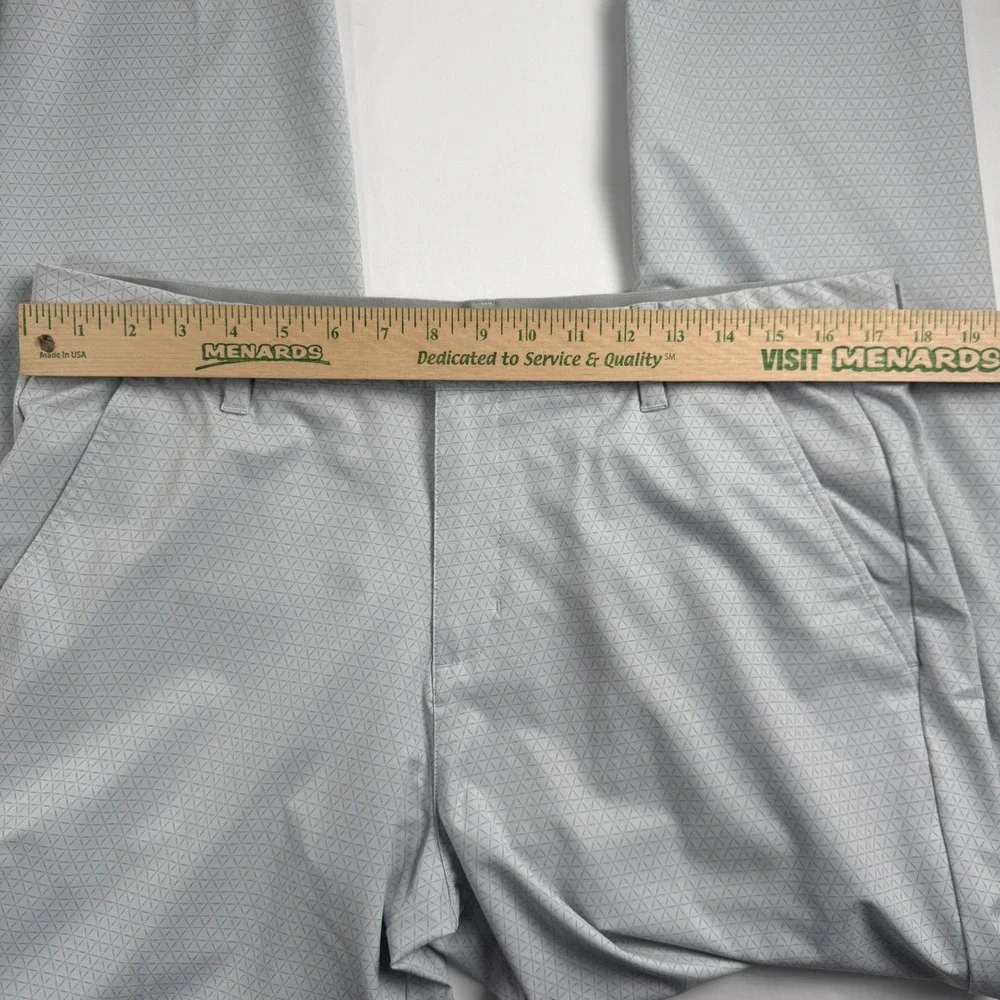 Adidas Mens Golf Pants Light Gray Geometric‎ Print Performance Stretch 34x32